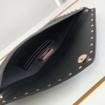 Valentino Garavani Rockstud Raffia Clutch Bag In Black 28Cm - Image 10