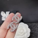 Chanel Cc Crystal Stud Earrings Metal Silver - Image 3