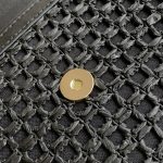 Valentino Garavani Rockstud Raffia Clutch Bag In Black 28Cm - Image 9