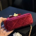 Chanel Velvet Nano Kelly Re Edition Red 13Cm - Image 6