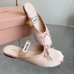 Miumiu Satin Ballerina Mules Orchid Pink 5F451E Qu6 F0615 F 005 - Image 8