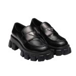 Prada Monolith Brushed Leather Loafers Black 2De129 B4L F0002 - Image 10