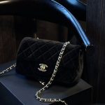 Chanel Velvet Pearl Crush Mini Flap Bag Black 20Cm - Image 9
