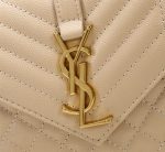 Saint Laurent Envelope Small In Quilted Grain De Poudre Embossed Leather Beige 21Cm 600195BOW912721 - Image 7