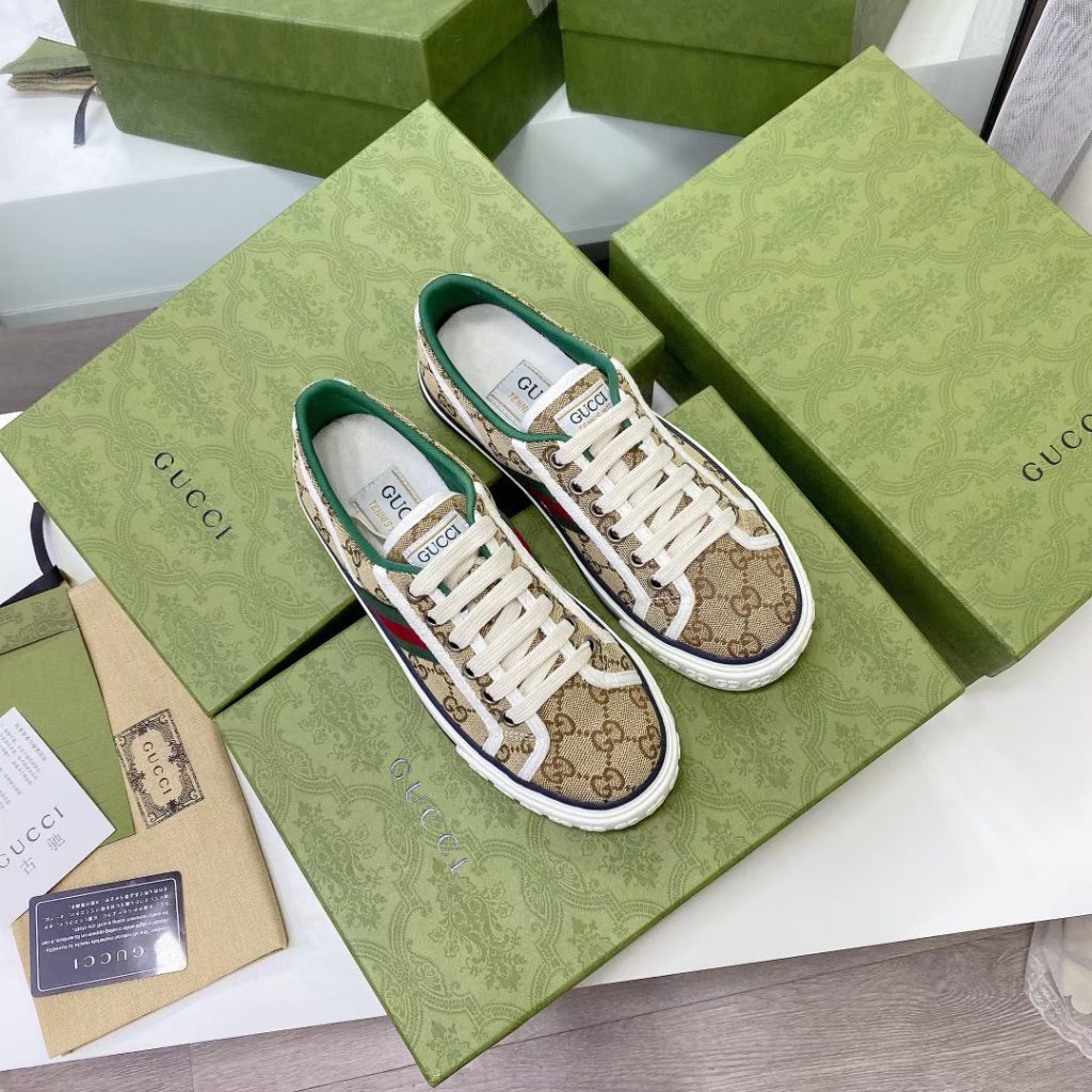 Gucci Tennis 1977 Sneaker Beige Abony 606111 Hvk20 9766 - Image 9