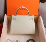 Hermes Kelly White Sellier Rouge Epsom Gold Hardware 25Cm - Image 5