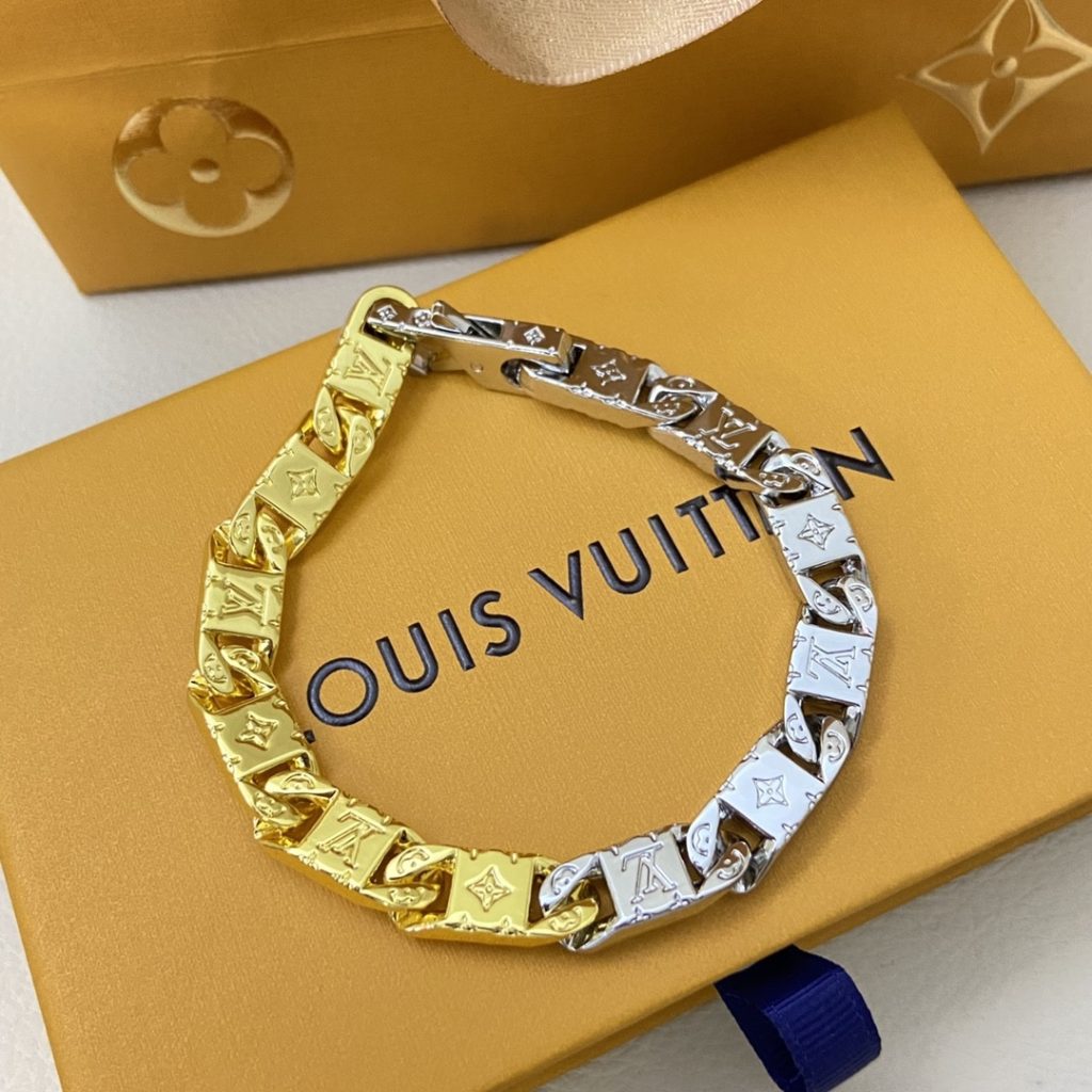 Louis Vuitton Monogram Tied Up Bracelet Gold And Silver M1306l - Image 3