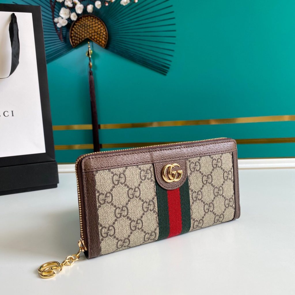 Gucci Ophidia Zip Around GG Supreme Wallet Brown 19cm 523154 96IWG 8745 - Image 3