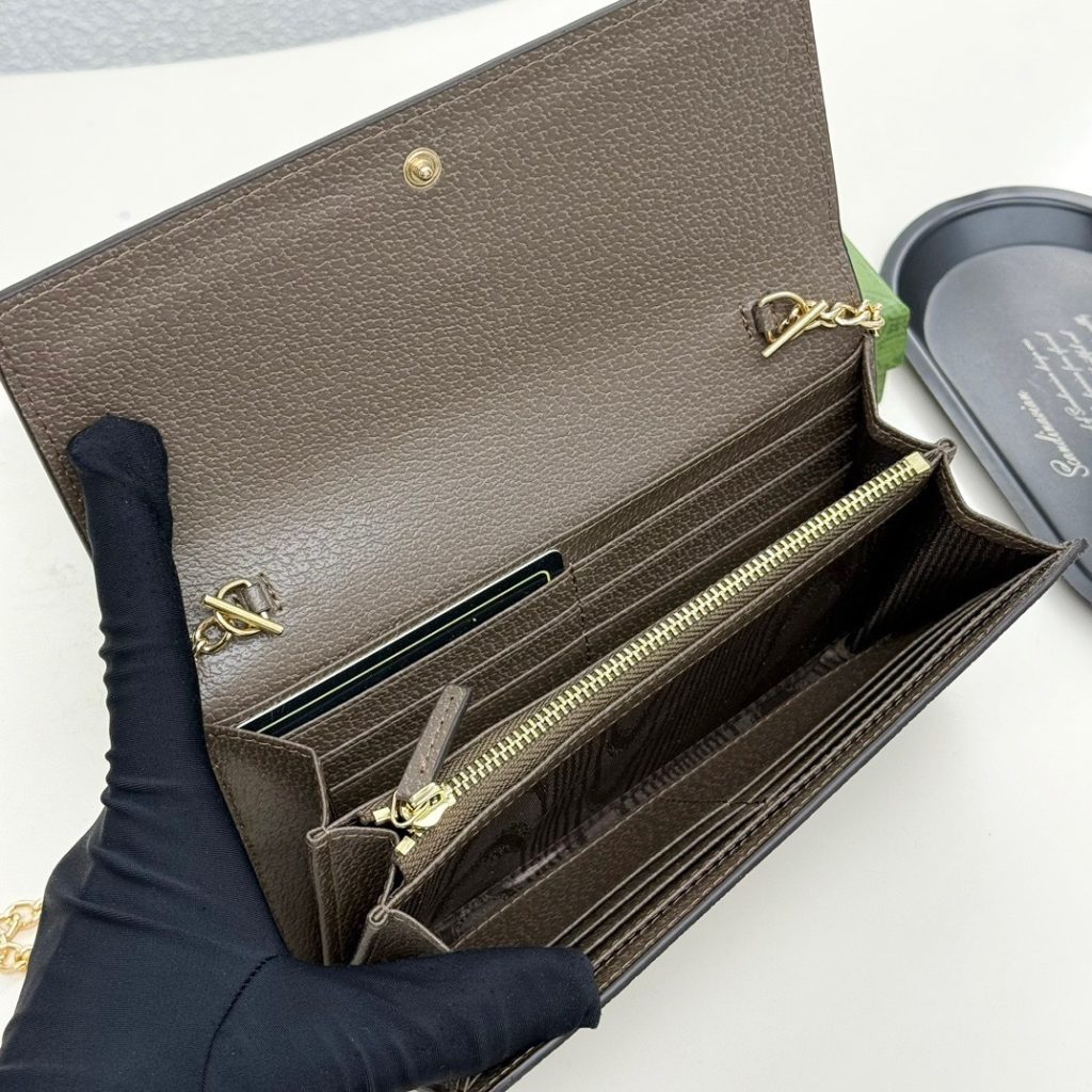 Gucci Ophidia Chain Wallet Beige Gg Supreme Canvas 19Cm 772309K9Gsg8367 - Image 8