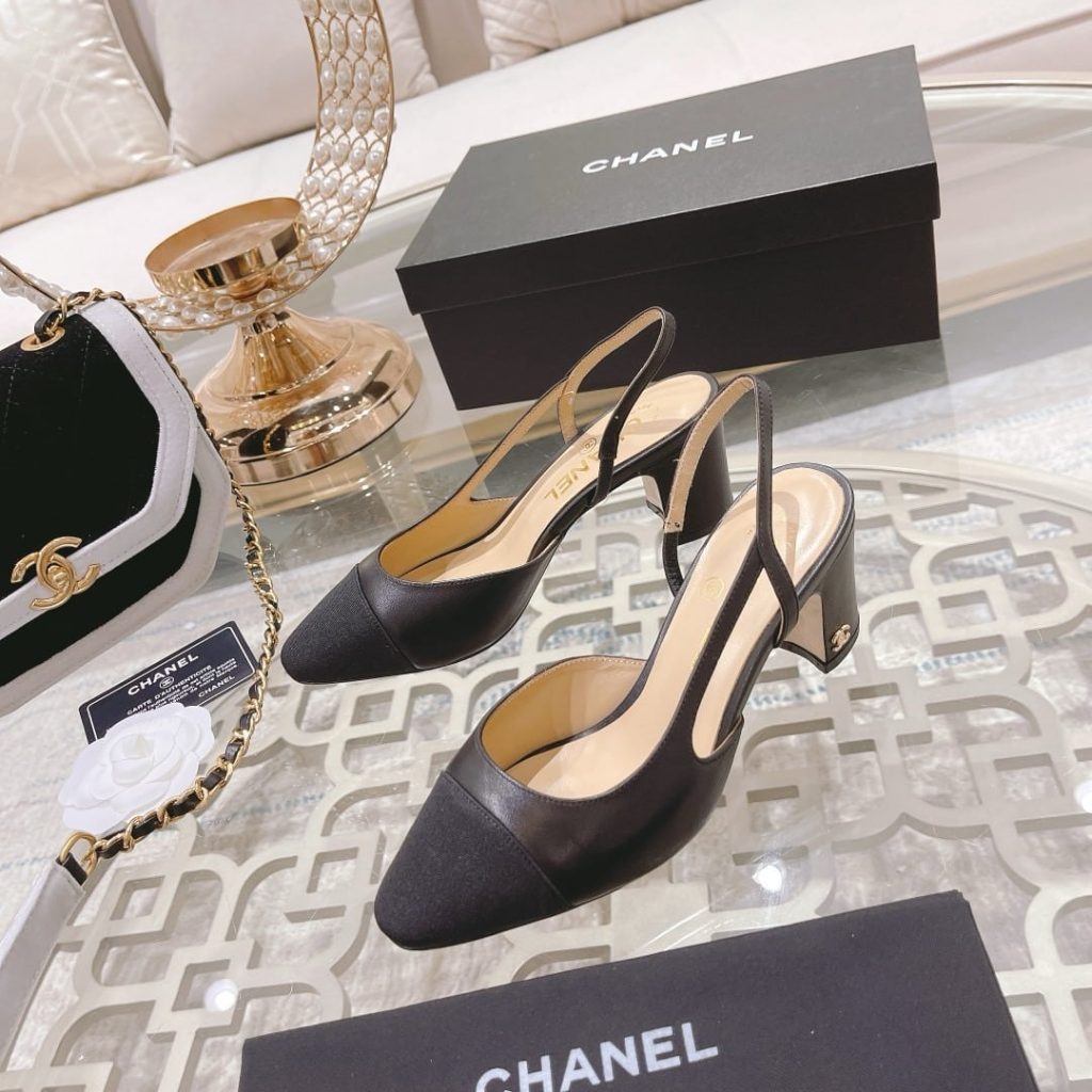 Chanel Slingbacks Grosgrain Black G31318 Y50006 94305 - Image 4