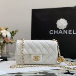 Chanel Mini Flap Bag With Pearls White 20Cm As1787 B02916 10601 - Image 3