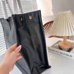 Saint Laurent Rive Gauche Large Tote Bag In Glazed Leather Black 48Cm 587273Aacp21000 - Image 5