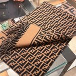 Fendi Ff Scarf Wool And Cashmere Brown Fxt113aqcwf0qe1 - Image 3