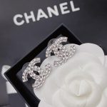Chanel Cc Crystal Stud Earrings Metal Silver - Image 7