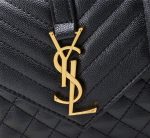 Saint Laurent Envelope Small In Quilted Grain De Poudre Embossed Leather Gold Black 21Cm 600195Bow911000 - Image 7