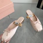 Miumiu Satin Ballerina Mules Orchid Pink 5F451E Qu6 F0615 F 005 - Image 3