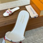 Louis Vuitton X Takashi Murakami Lily Flat Mule White 1Ahm43 - Image 6