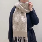 Fendi Ff Scarf Wool And Cashmere Beige Fxt113aqcwf0qb9 - Image 5