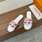 Louis Vuitton X Takashi Murakami Lily Flat Mule White 1Ahm43 - Image 5