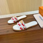 Louis Vuitton X Takashi Murakami Lily Flat Mule White 1Ahm43 - Image 4