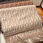Fendi Ff Scarf Wool And Cashmere Beige Fxt113aqcwf0qb9 - Image 3