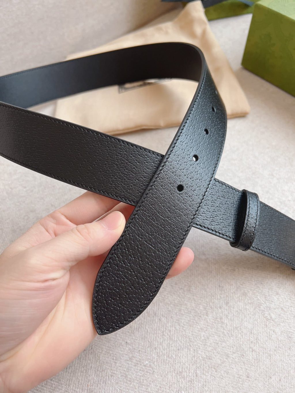 Gucci Gg Marmont Wide Belt Black Gold Logo 4Cm 406831 Dj20T 1000 - Image 6