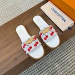 Louis Vuitton X Takashi Murakami Lily Flat Mule White 1Ahm43 - Image 3