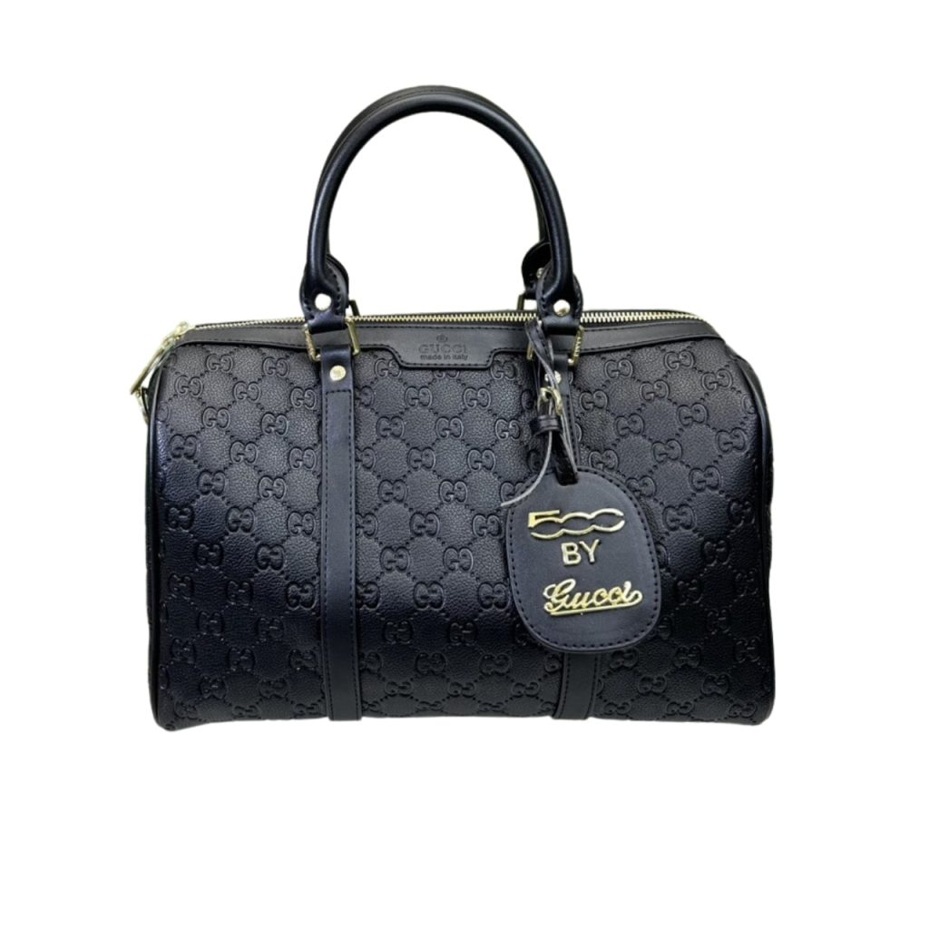 Gucci Tote Bag Canvas Leather Crossbody Handbag Black 33cm - Image 2