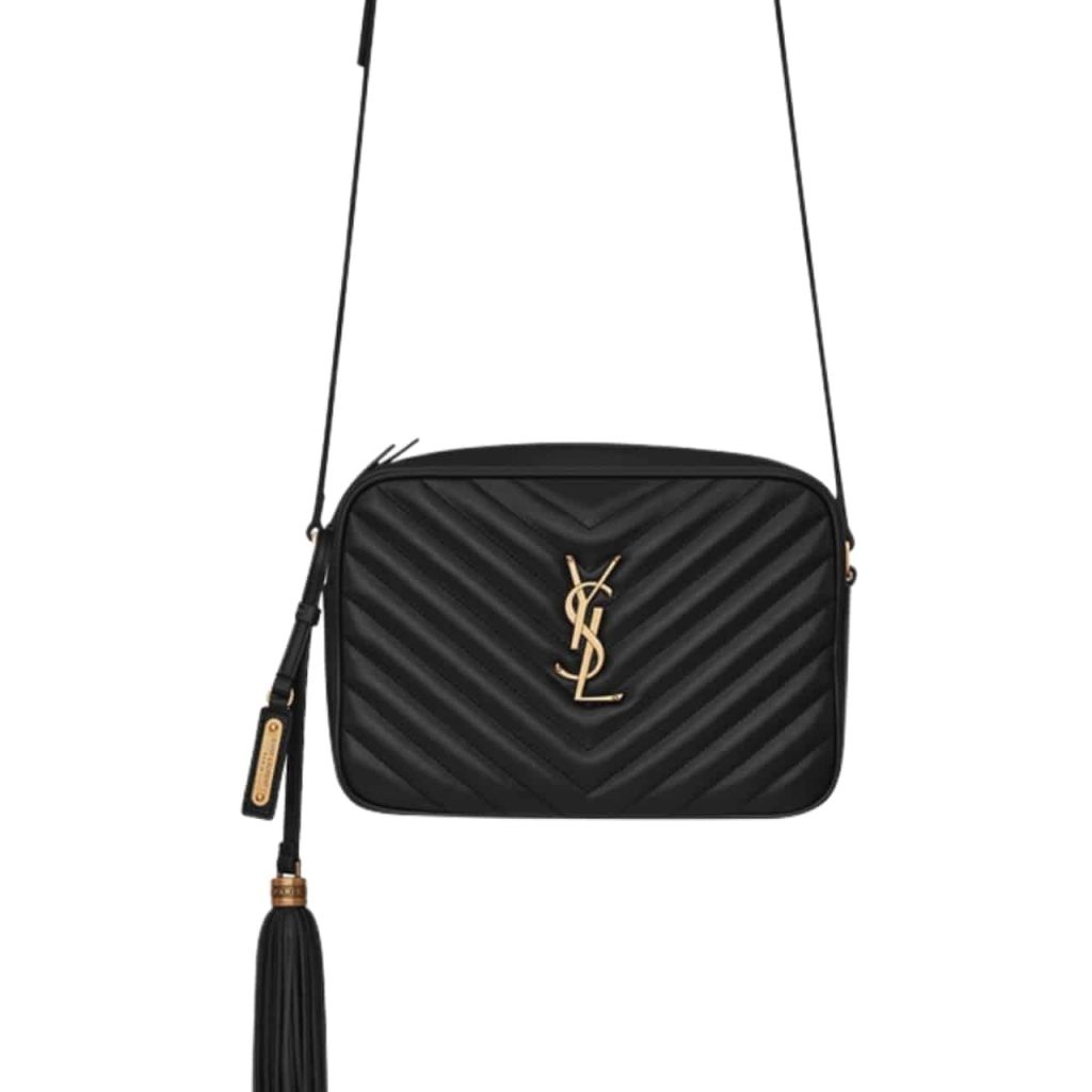 Saint Laurent Lou Camera Bag In Quilted Leather Black Gold 23cm 612544DV7071000 - Image 2