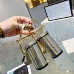 Gucci Metallic Laminate Mid Heel Sandal Gold 453379 Dkt00 7100 - Image 5