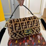 Fendi Baguette Sheepskin Bag Brown 26Cm - Image 3