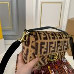 Fendi Baguette Sheepskin Bag Brown 26Cm - Image 7