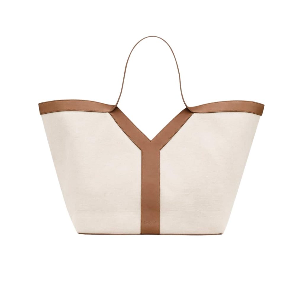 Saint Laurent Y Tote In Canvas And Leather Bag Beige 37cm 817602fac7t9856 - Image 2