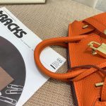 Hermes Birkin Mini Gold Hardware Epsom Orange 20Cm - Image 7