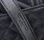 Saint Laurent Envelope Small In Quilted Grain De Poudre Embossed Leather Black Silver 21cm 600195BOW921000 - Image 7