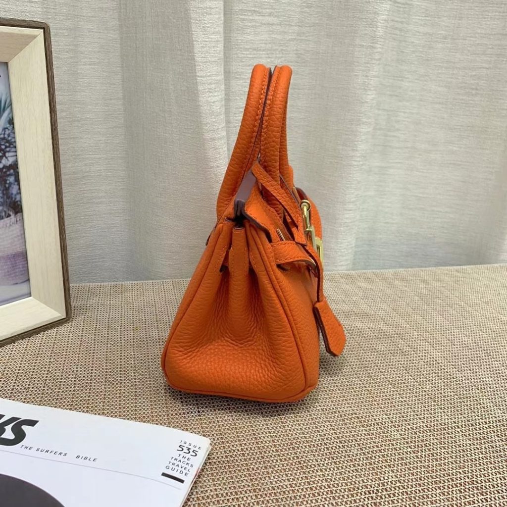 Hermes Birkin Mini Gold Hardware Epsom Orange 20Cm - Image 5