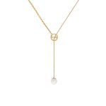Gucci Blondie Pearl Drop Necklace Gold 774689 I4620 8078