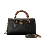 Gucci Diana Small Shoulder Bag Black Leather 25cm 735153 DJ24T 1092