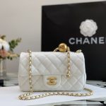 Chanel Mini Flap Bag With Pearls White 20Cm As1787 B02916 10601 - Image 4