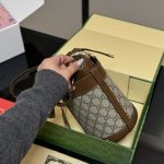 Gucci Horsebit 1955 Small Bucket Bag Brown 18Cm - Image 3