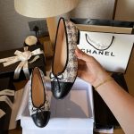 Chanel Ballerina Flats Tweed And Patents White Black - Image 6