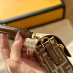 Fendi Baguette Mini Ff Jacquard Fabric Bag Beige 21cm - Image 7