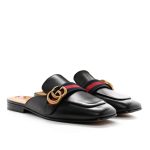 Gucci Women’S Princetown Slipper Double G Black Leather 423694 Dkhc0 1061 - Image 6