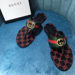 Gucci Gg Thong Web Sandal Black 612138 H9020 8476 - Image 4