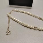 Chanel Choker In Metal Glass Pearls Gold With Pink Pearly Flower ABA025 B09960 NL921 - Image 5