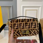 Fendi Baguette Sheepskin Bag Brown 26Cm - Image 4