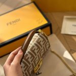 Fendi Baguette Mini Ff Jacquard Fabric Bag Beige 21cm - Image 8