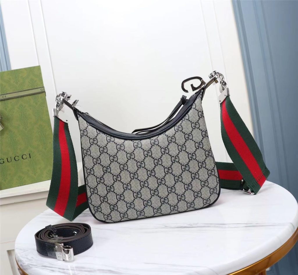 Gucci Attache Small Shoulder Bag Beige And Blue 23Cm 699409 96Grn 4082 - Image 6