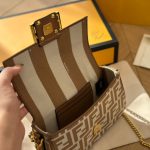 Fendi Baguette Mini Ff Jacquard Fabric Bag Beige 21cm - Image 10