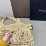 Saint Laurent Raffia Icare Tote Bag Naturel And Brown Gold 45Cm 772191Gaaek2063 - Image 4